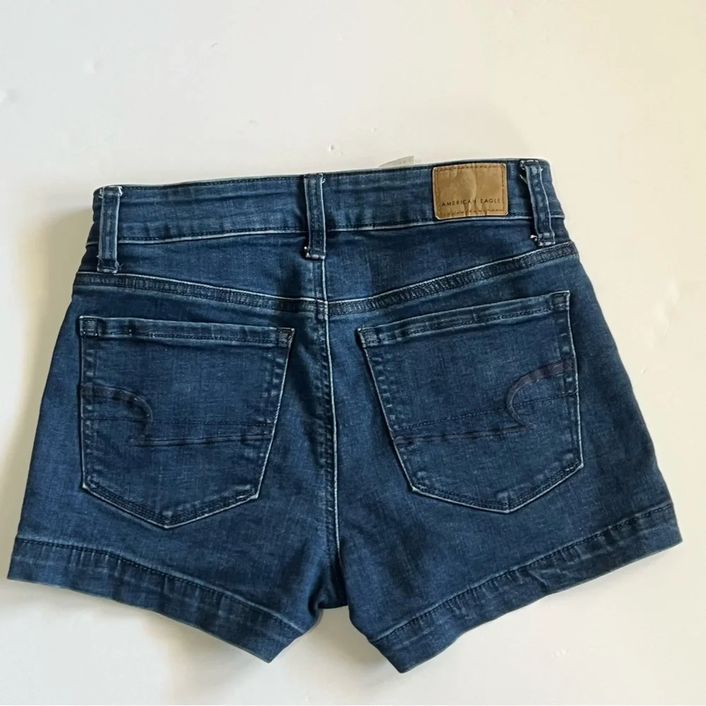 American Eagle Hi Rise Sailor Denim Jean Shorts Size 2